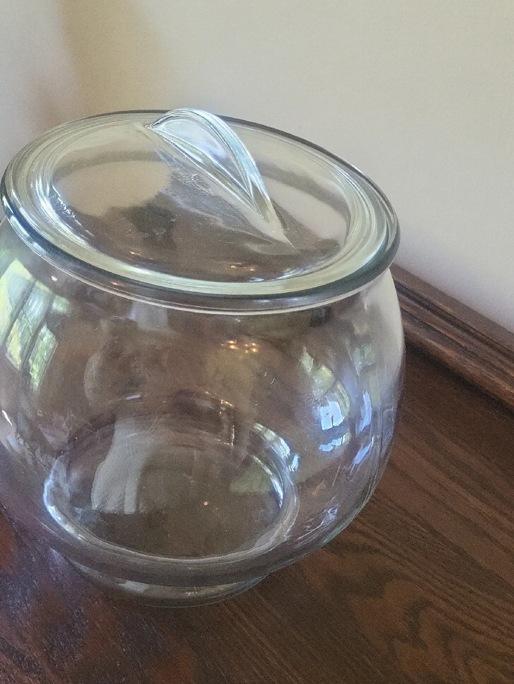 Mid-Century PYREX Clear Glass Apothocary Jar with Lid